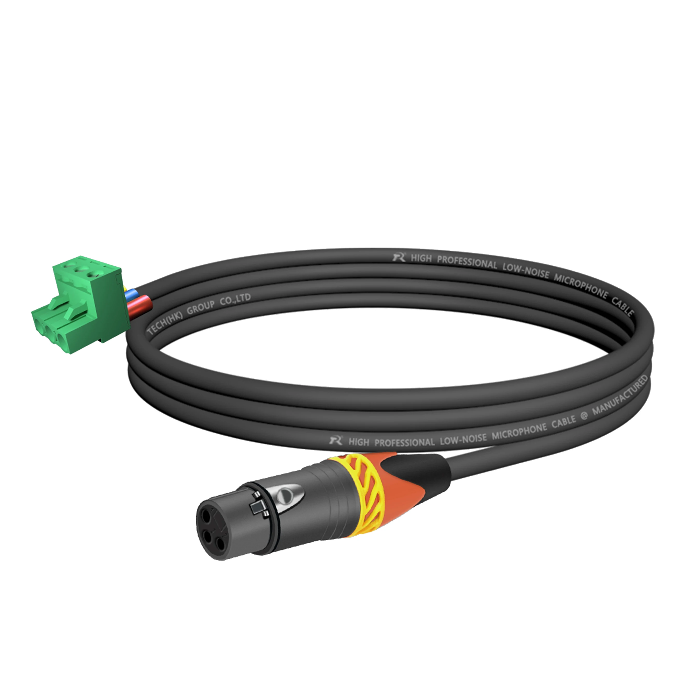 Gerades 3-Pin-XLR-Stecker-Buchse-Kabel auf 5,08 mm 3-P Phoenix-Terminal, rauscharmes, abgeschirmtes Mikrofonkabel, stabile Signalübertragung – Detail 16