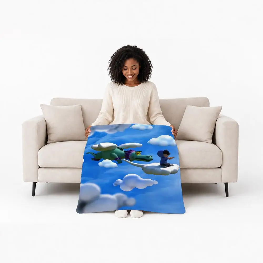 Trending Rapper Junior H Throw Custom Printed Flannel Fleece Blanket for Sofa Bed Office Travel & Camping