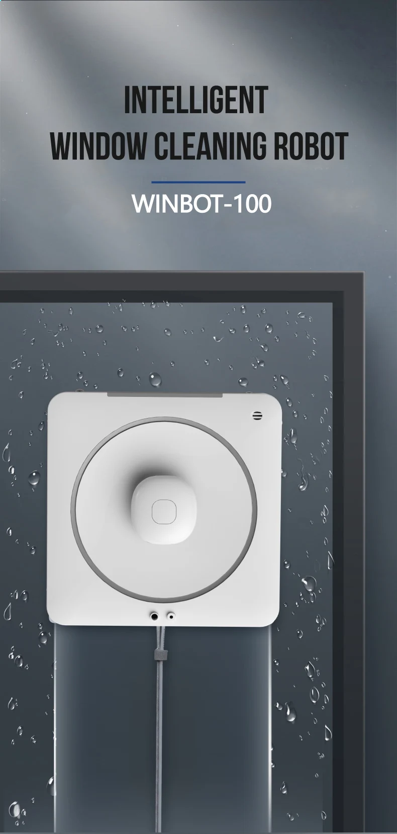 Aspirateur robot de nettoyage de vitres de panneaux multiples carrés d'usine pour la maison