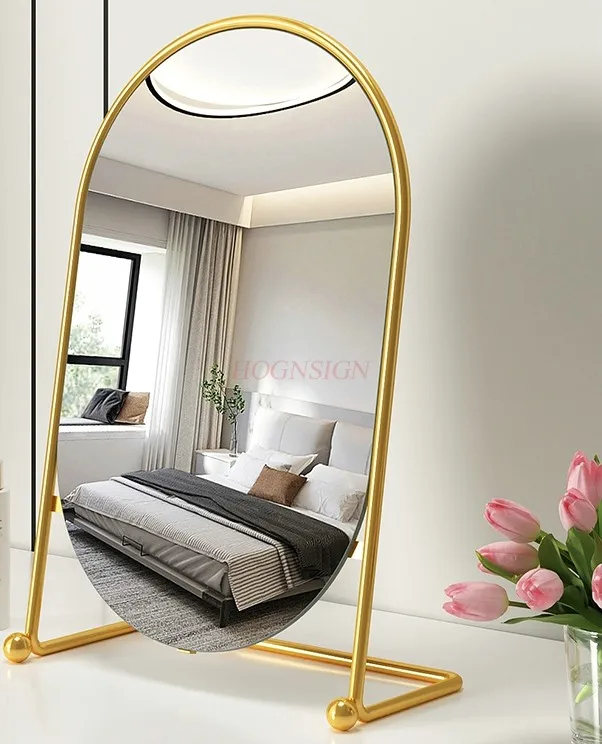 Makeup Mirror Bedroom Desktop Iron Art Dressing Mirror Retro Portable Beauty Mirror