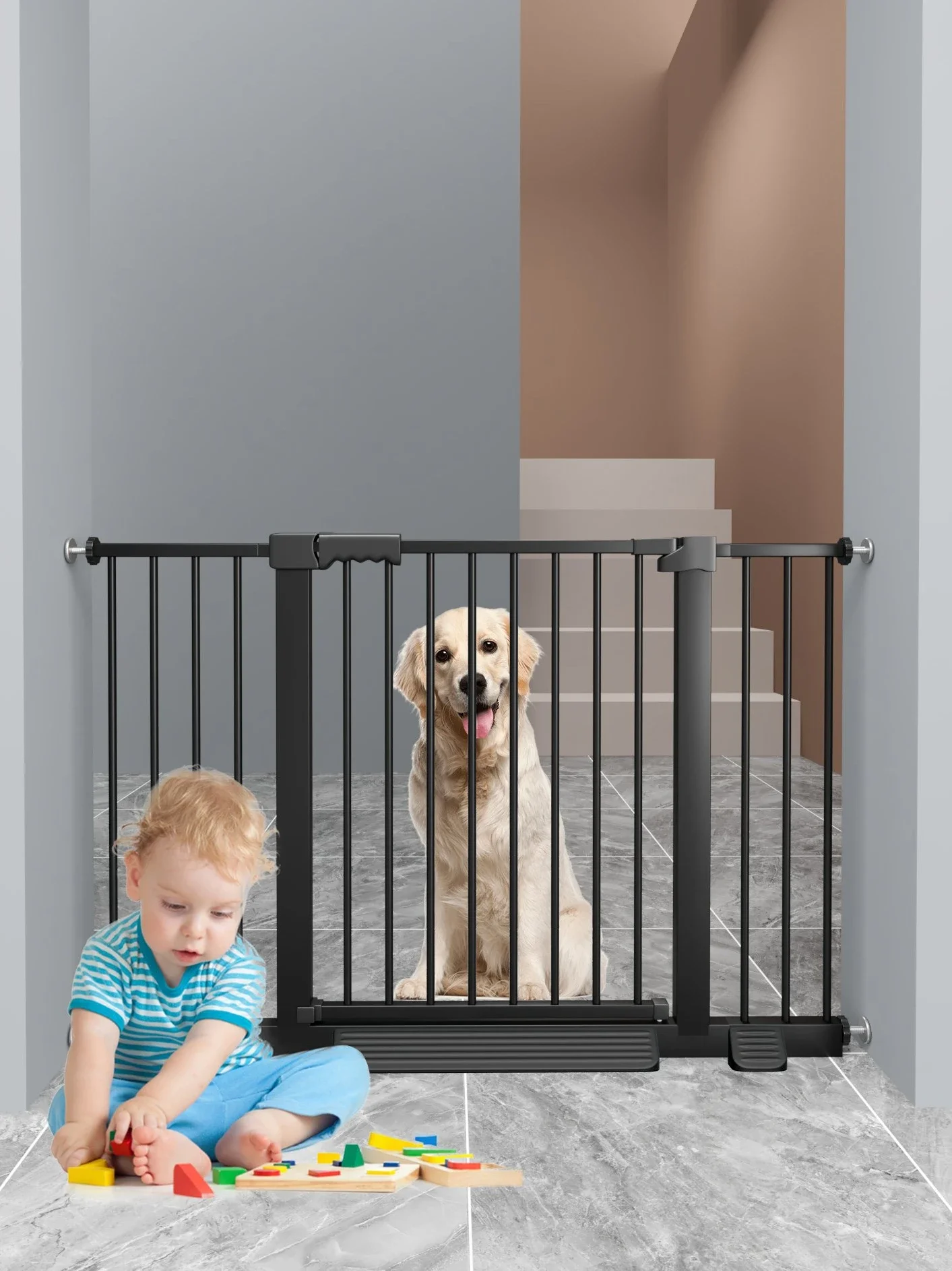 Indoor safety fence for pets, dog and cat protection, door railing, staircase railing, child fence