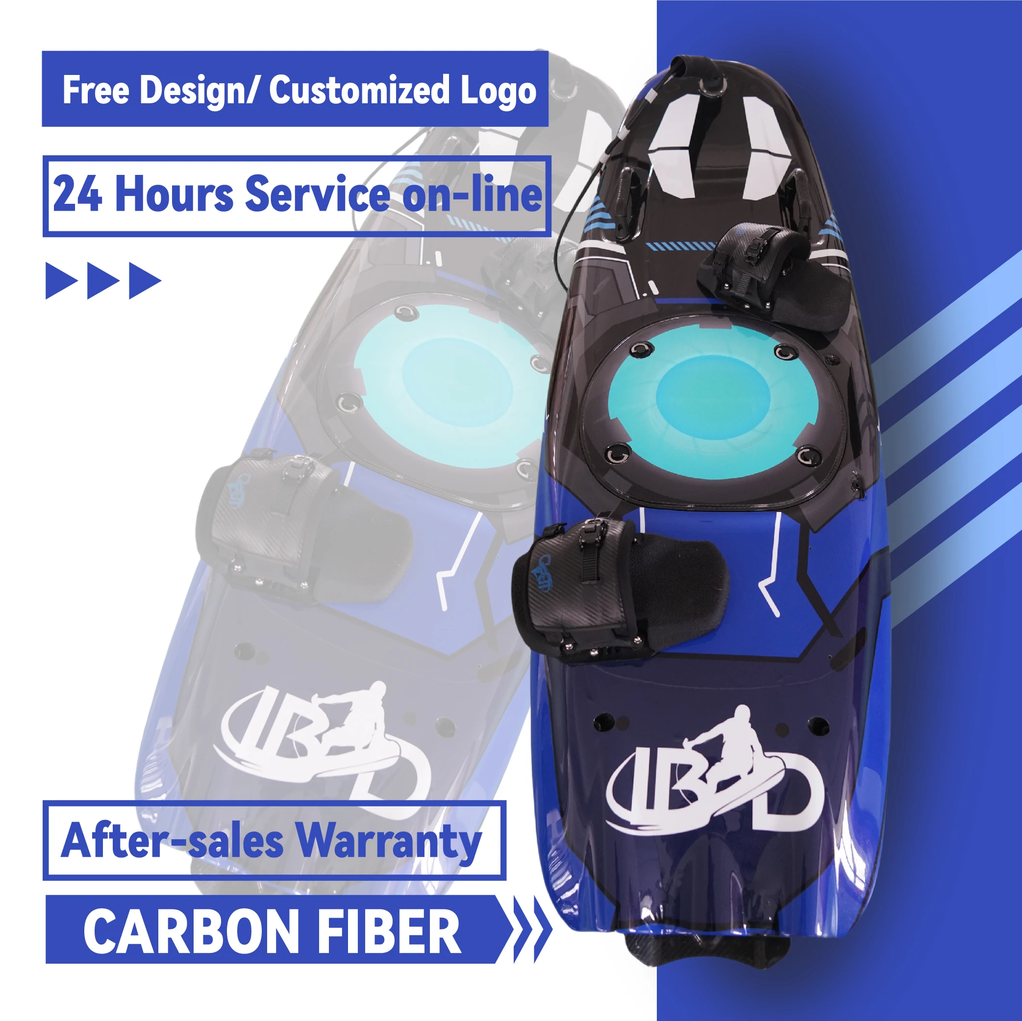 12V 65KM/H Carbon Fiber Gas Power Surfboard for Ocean Lake River Riding