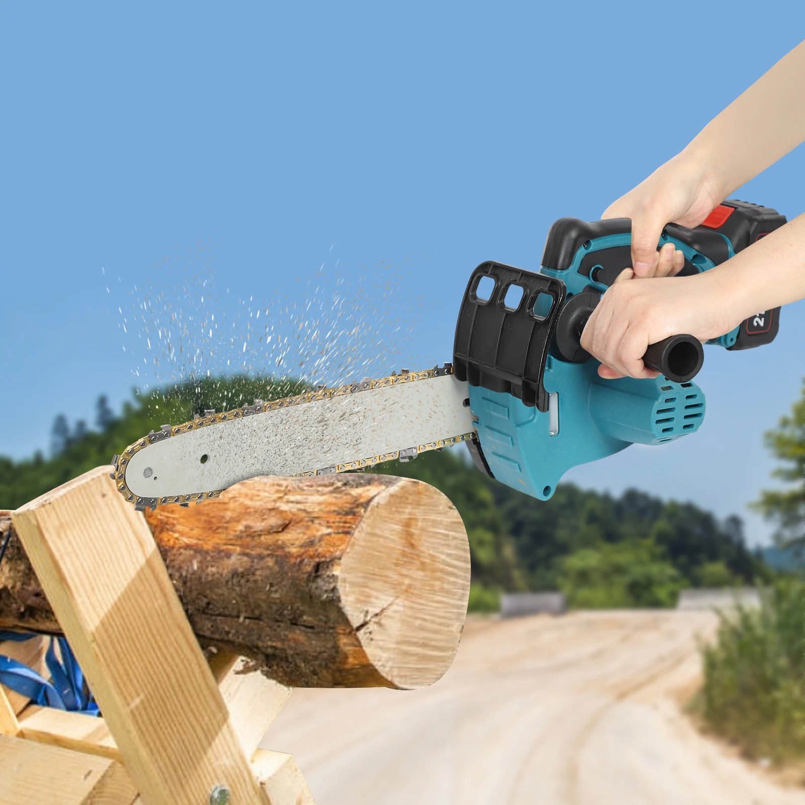 Minisierra eléctrica de 8/10/12 pulgadas con motosierra de poda manual de repuesto, herramienta de corte de sierra eléctrica para carpintería, Motor sin escobillas