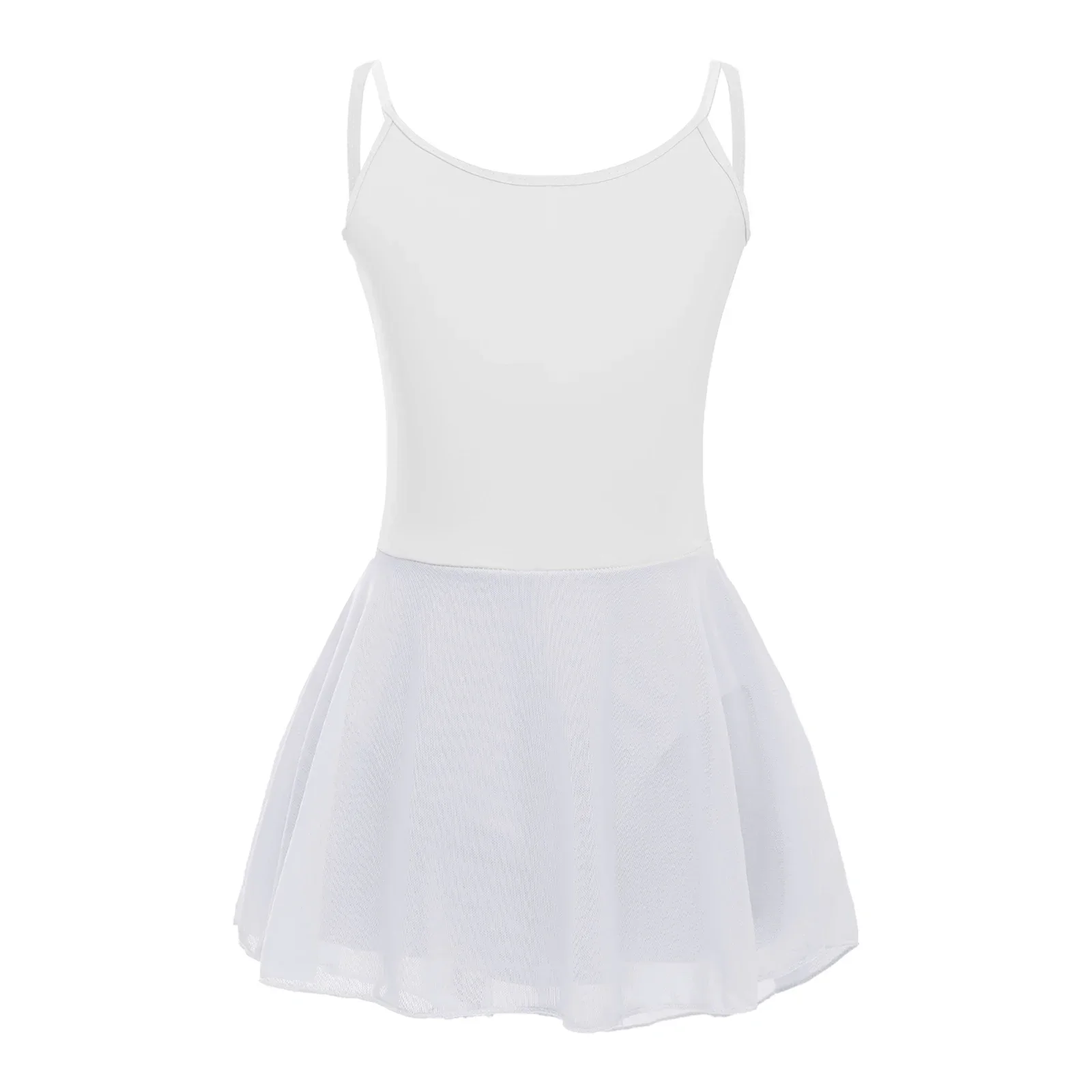 

Girls Ballet Dress Kids Sleeveless Spaghetti Strap Low Back Dance Skirted Leotard Ballerina Gymnastics Training Camisole Dresses