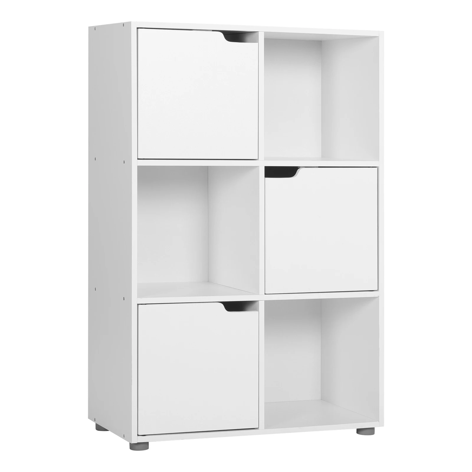 WOLTU Bibliothèque en bois, étagère sur pied, meuble de rangement pour bureau, présentoir de livres avec 6 compartiments pour le salon, la chambre à coucher, organisateur