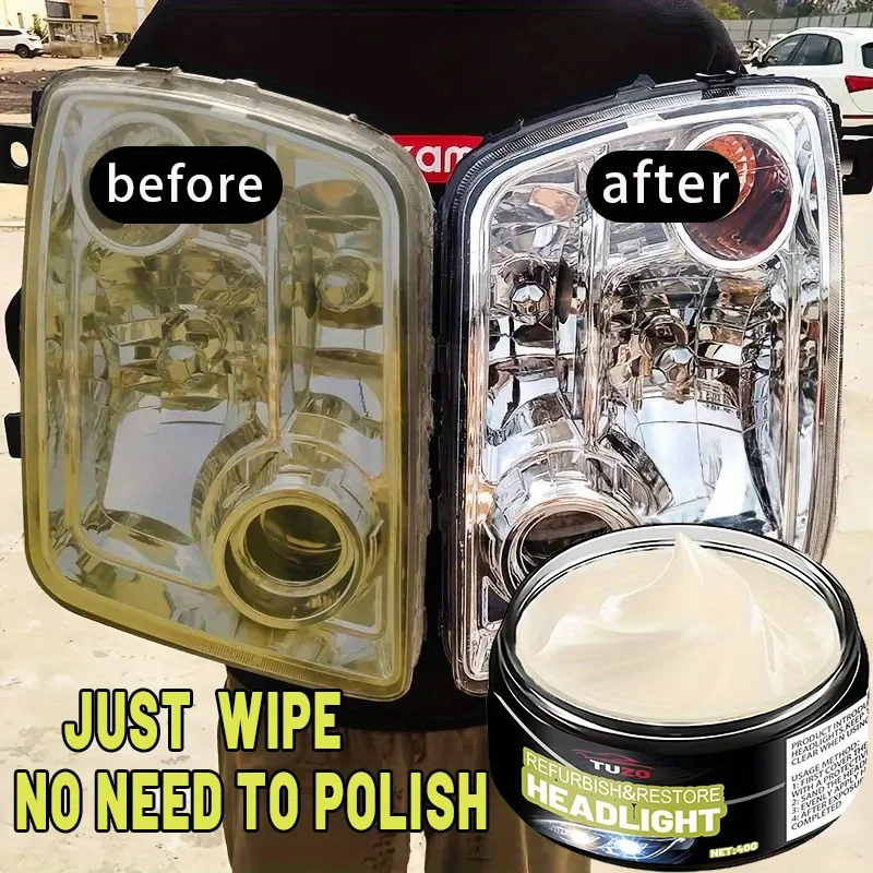 Car Headlight Oxidation Refurbishment Agent, Yellowing Restoration and Repair, Scratch and Blur Removal, Restores Headlight Brightness, Suitable for Car Front and Rear Lighting