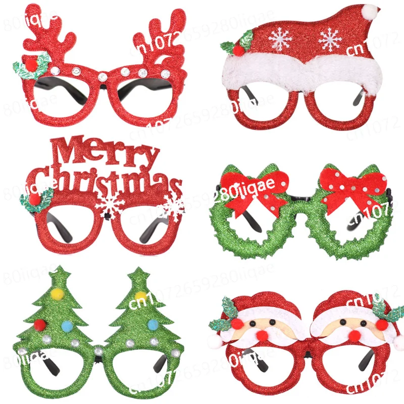 Christmas party decoration adult children photo antlers snowman tree bow glasses