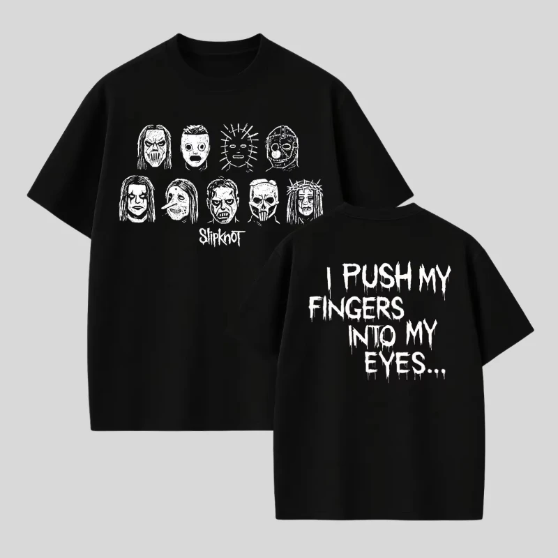 T-shirt Stampata Slipknot Banda Rock Nu Metal in Cotone di Alta Qualità Abbigliamento Vintage Unisex Y2k Streetwear