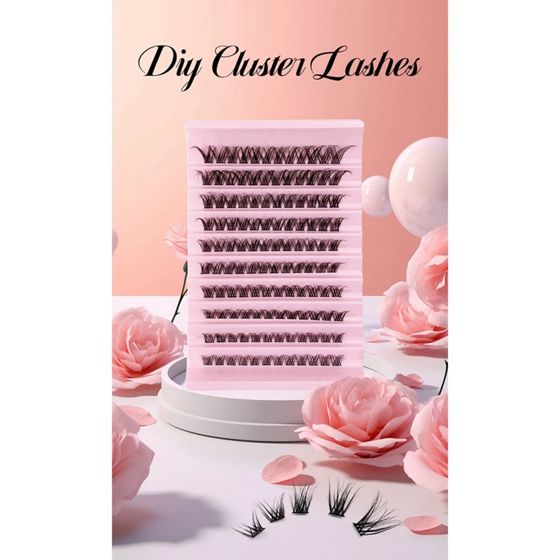 Natural Cílios Segmentados Pacotes, Cílios Volume DIY, Extensão Cílios, Cílios Individuais, Cluster