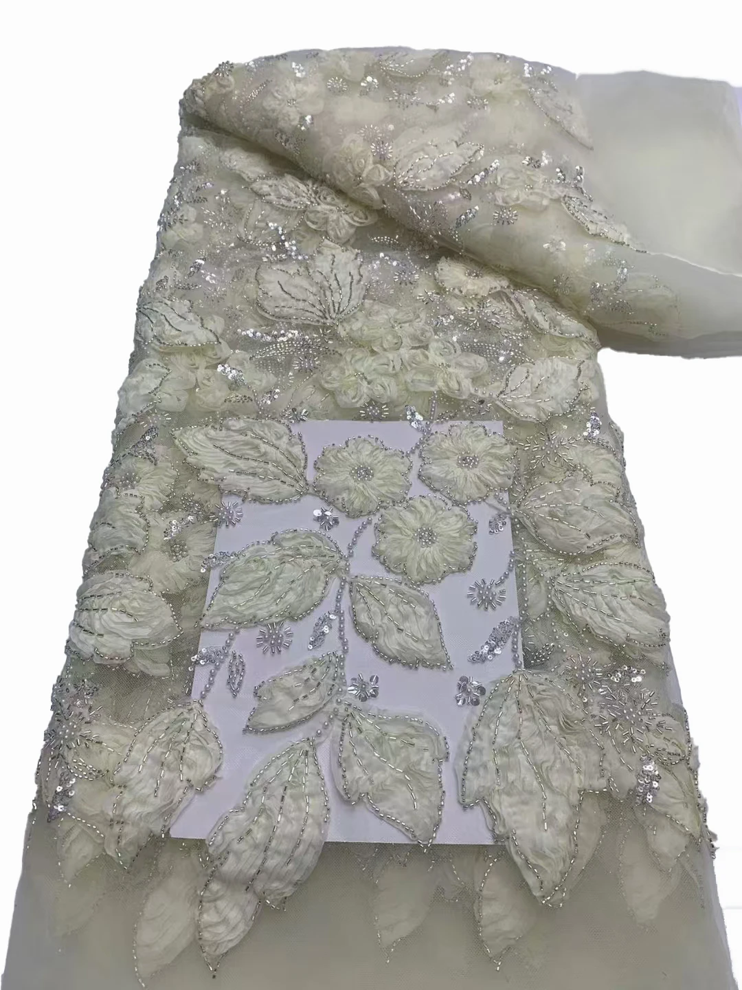 

Новая 3D трехмерная вышивка, трубка из бисера, кружевная ткань с блестками, милое свадебное вечернее платье, детские ткани