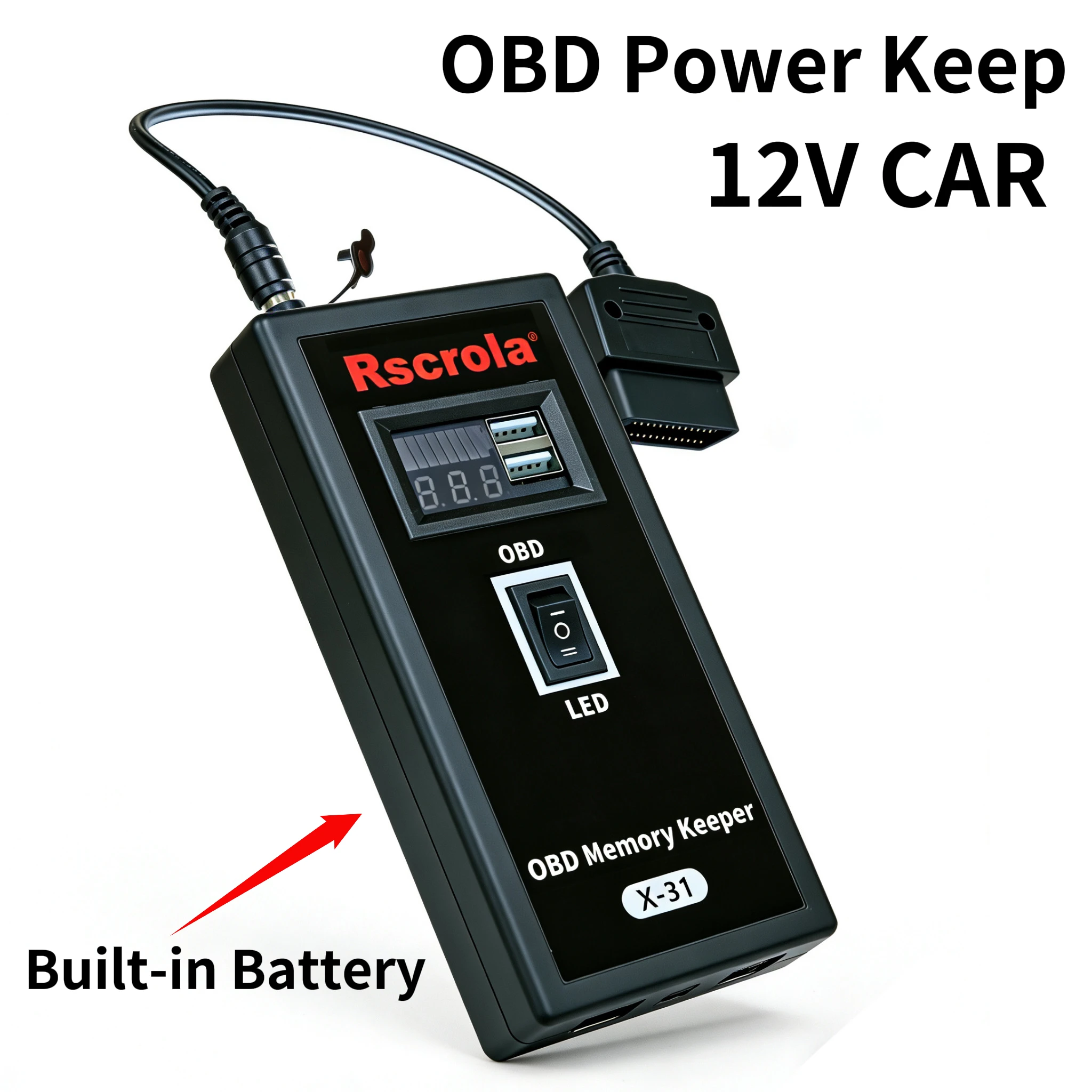 

2026 New BT30 Car OBD2 ECU Memory Saver Battery Saver Connector for Emergency Electrical Protection Fuel Saving