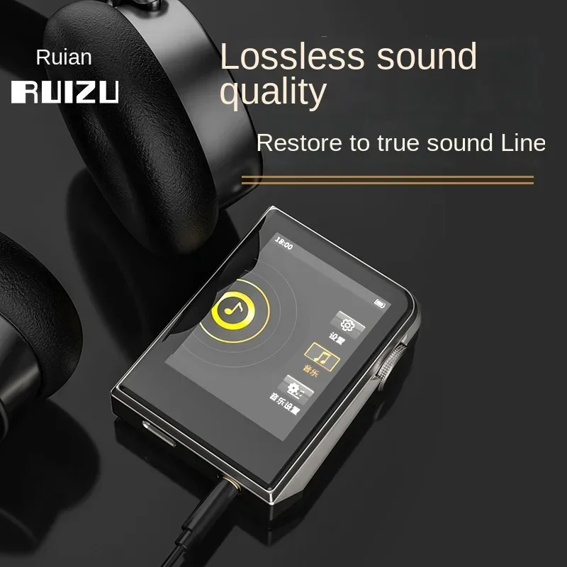 Ruizu-mini lossless mp3 player a58, hd, lossless, بشاشة بوصة, 16 جيجابايت, hifi, مشغل موسيقى, دعم * gb, tf card/dsd25