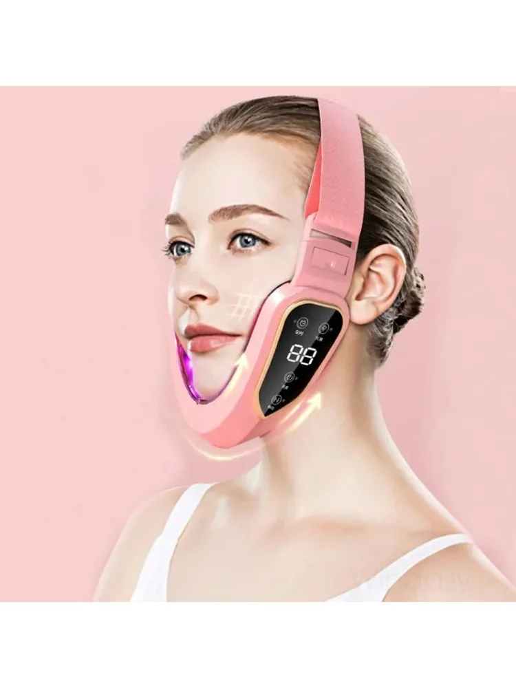 Appareil de levage du visage, thérapie photonique LED, masseur amincissant par vibrations, Double menton en V, Machine à ceinture de levage des joues en forme de visage
