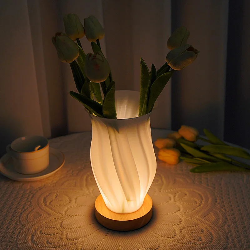 الإبداعية الرجعية LED كريم نمط زهرية الجدول مصباح دراسة غرفة نوم السرير الراقية الشعور جو النوم ضوء الليل الصغيرة