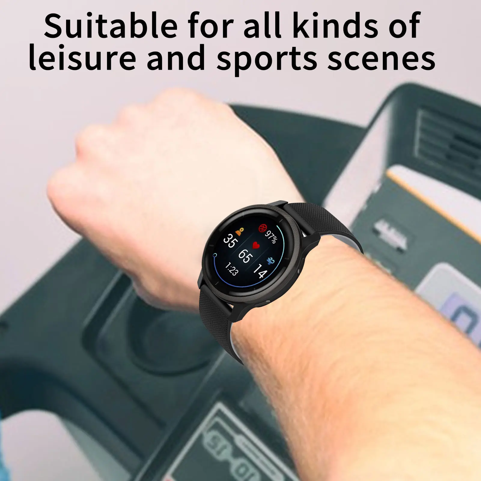 실리콘 시계 밴드, 스포츠 팔찌, Garmin Venu 2 Venu2, 4 Vivoactive4 스트랩, 22mm