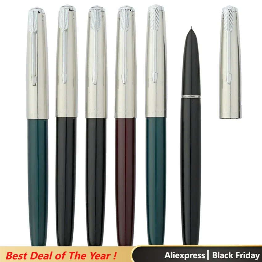 10PCS Hero 616 Classic Fountain Pen Set Vintage Stainless Steel Cap Authentic Quality Extra Fine 0.38 Ink Pen Writing Gift Set