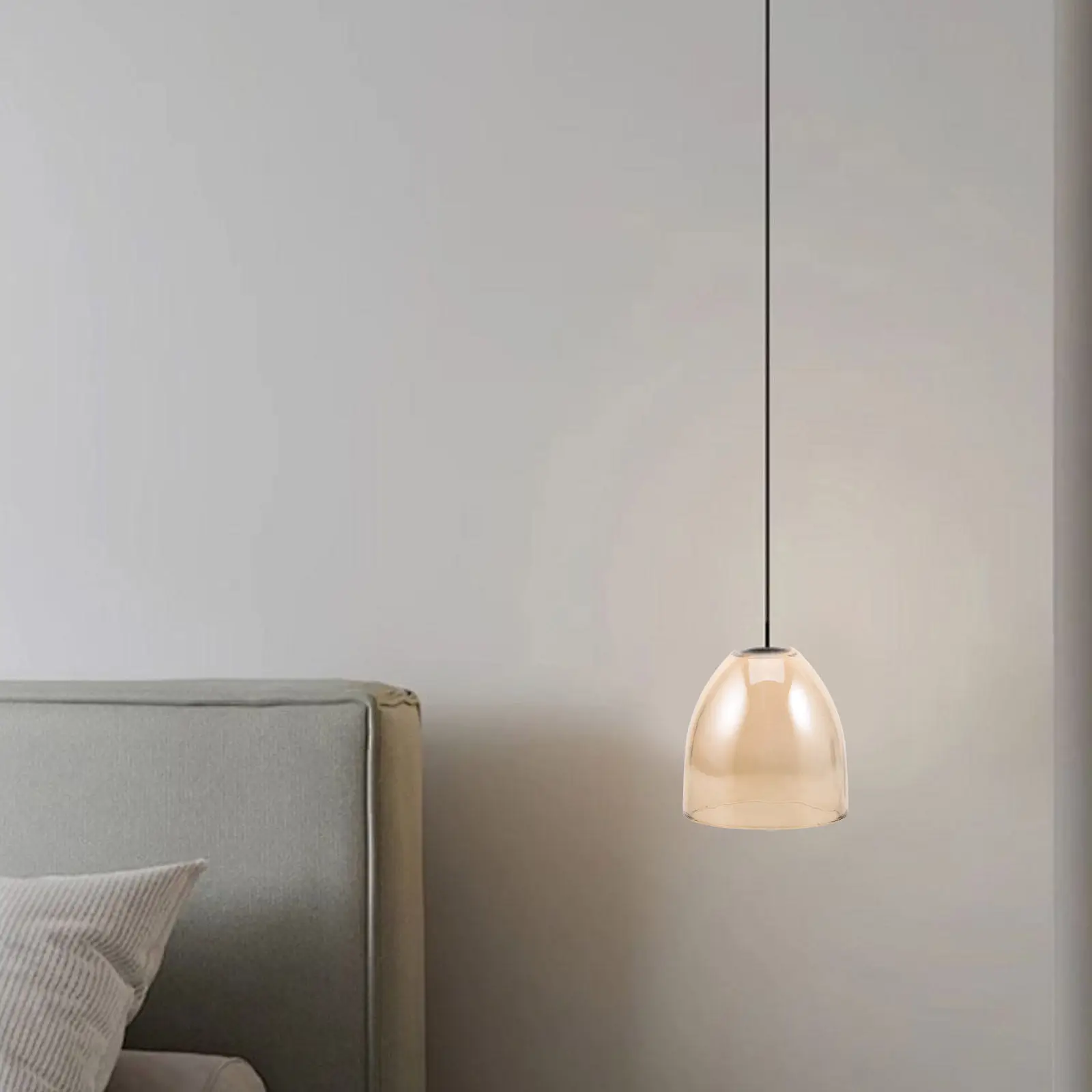 Amber Glass Lamp Shade Replacement 3.9W X Bell Shaped Mini Pendant Light Cover Retro Ceiling Light Shade Floor Lamp Accent
