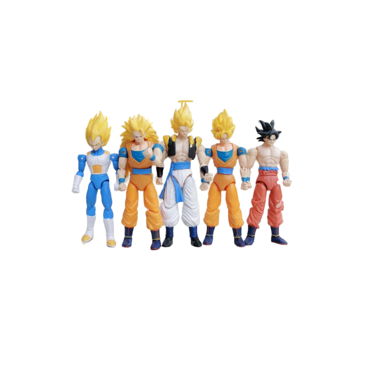 5 Pcs/Set Dragon Ball Action Figure Son Goku Vegeta Gogeta Super Saiyan Change Head Figurine 2 Style Ornament Gifts