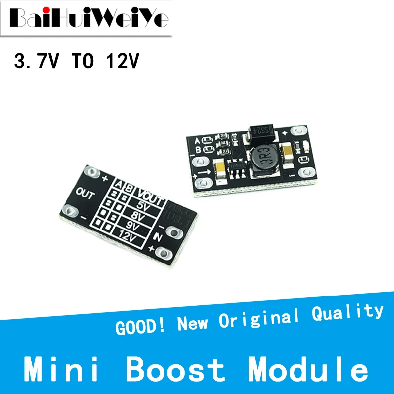Wielofunkcyjny moduł Mini Boost Step Up Board 3.7V do 5V/8V/9V/12V 1.5A wskaźnik LED Diy elektroniczny moduł napięcia