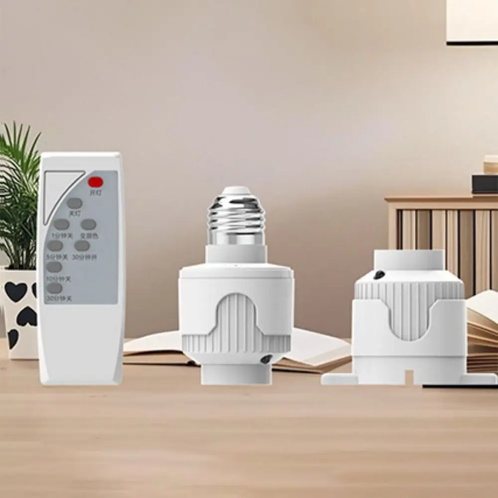 

Infrared Remote Control Lamp Holder Color Changing Easy Install E27 Universal Socket Timer Lamp Head