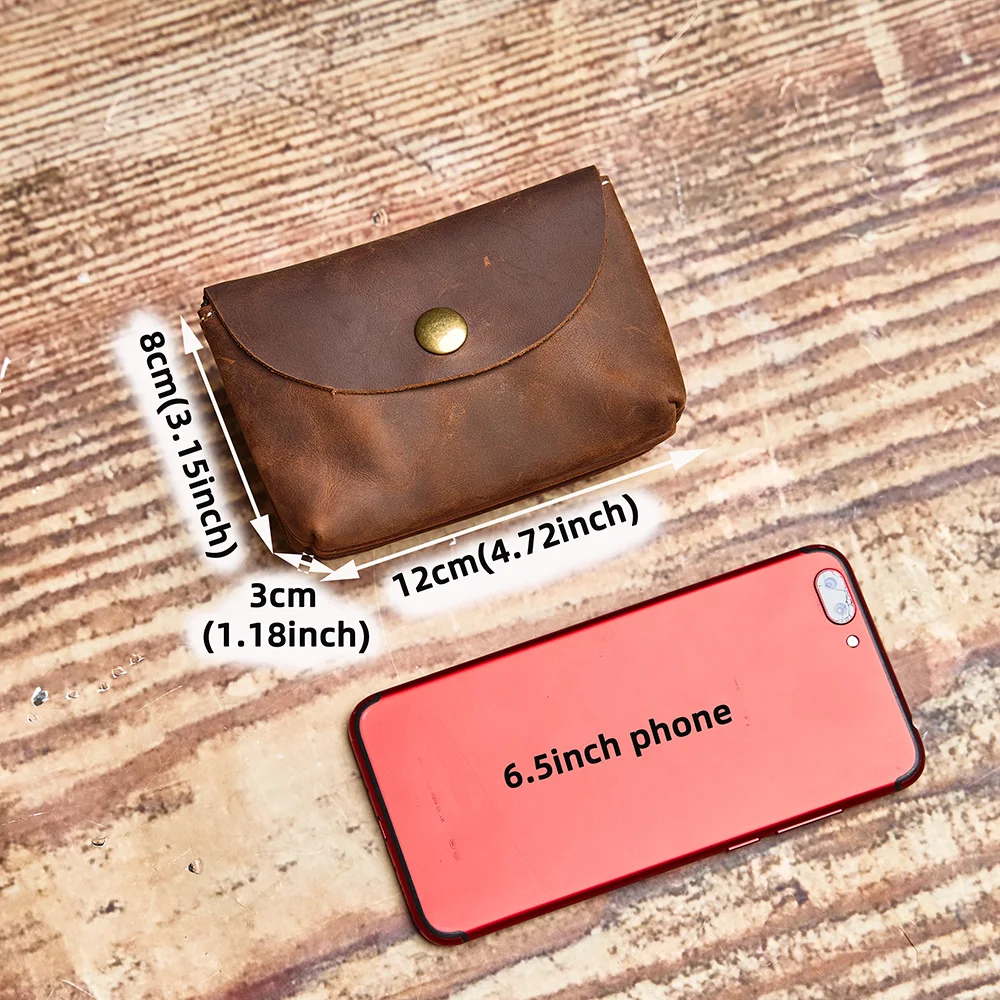 NUPUGOO Echtes Leder Retro Geldbörse männer Doppel Brieftasche Kleine Karte Tasche Männer Und Frauen Universal Münze Schlüssel Tasche – Detail 1
