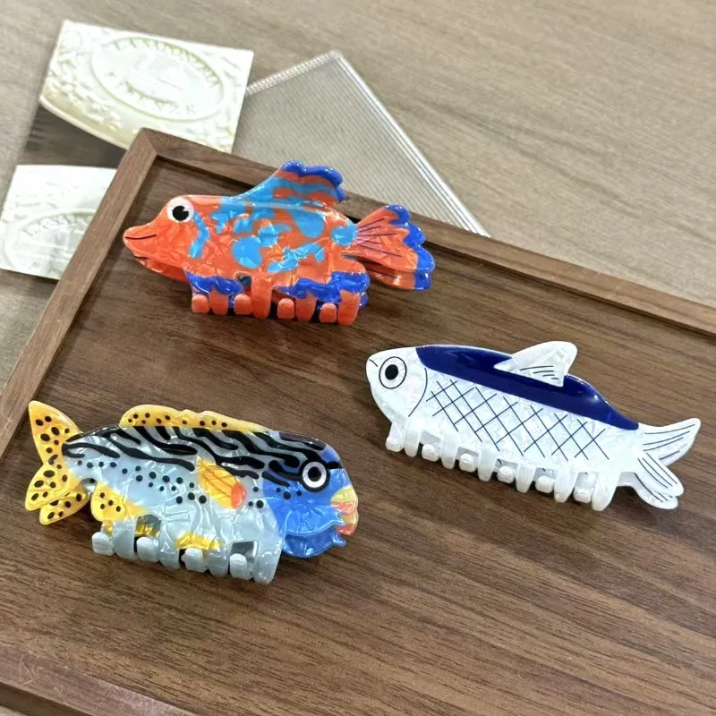 

Fun Marine Life Hair Claw Clips Unique Sardine Deep Sea Fish Design Hair Clips Creative Styling Hair Accessories for Girls Daily
