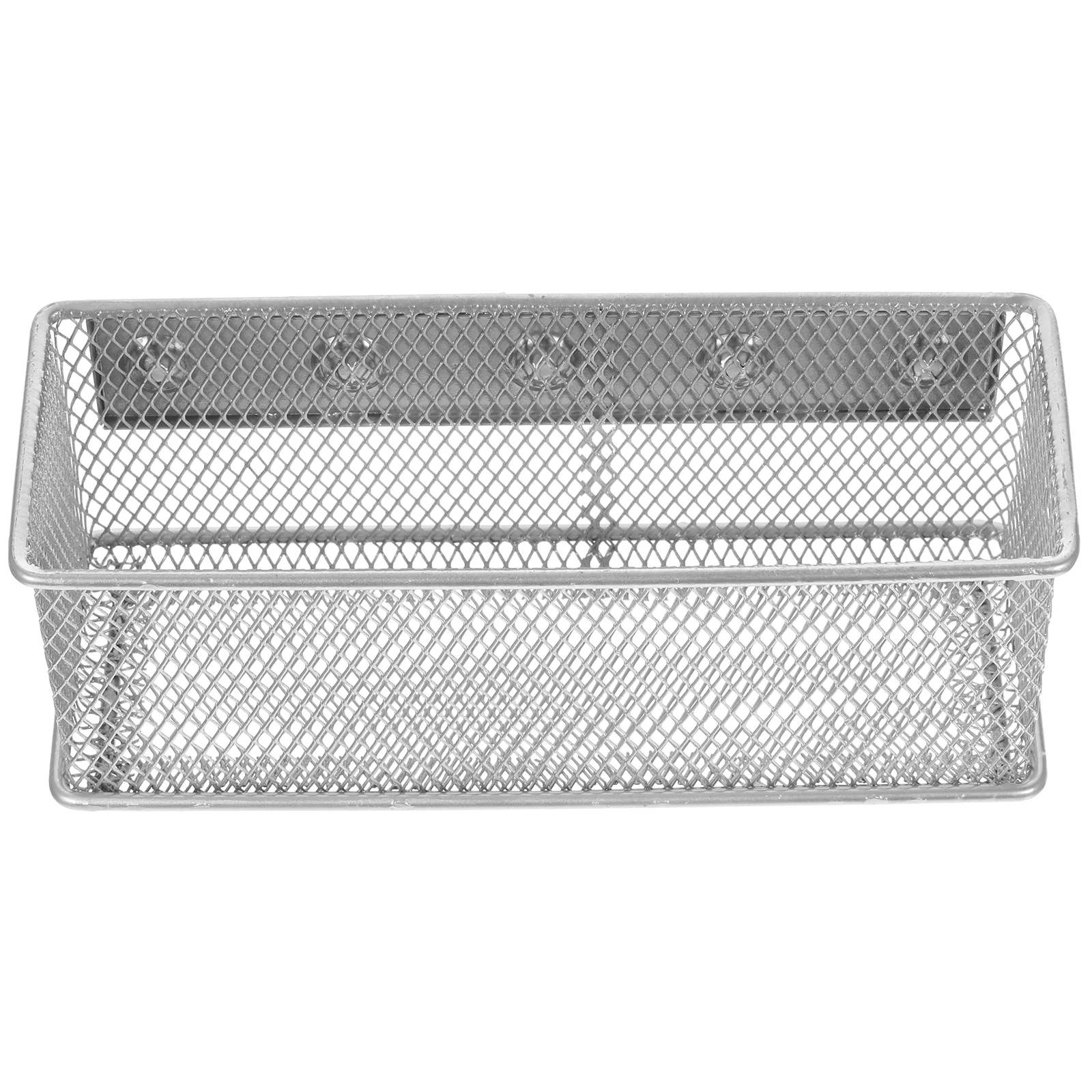 Magnetic Pen Holder Wire Mesh Storage Basket Box Refrigerator and Cabinet Accessories (Silver Large) Pencil Locker Metal