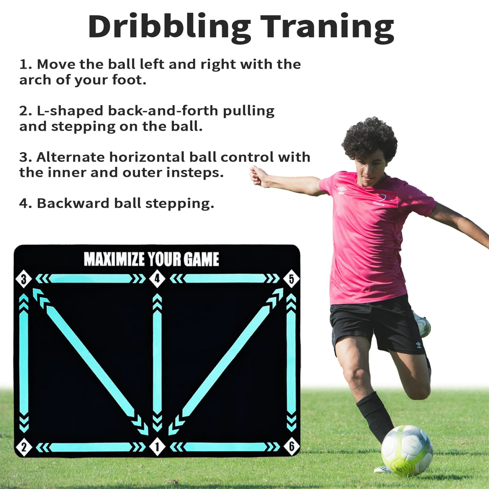 

Football Footstep Training Mat Improving Balance All Levels Silent Equipment Suitable for Football Enthusiasts Gifts