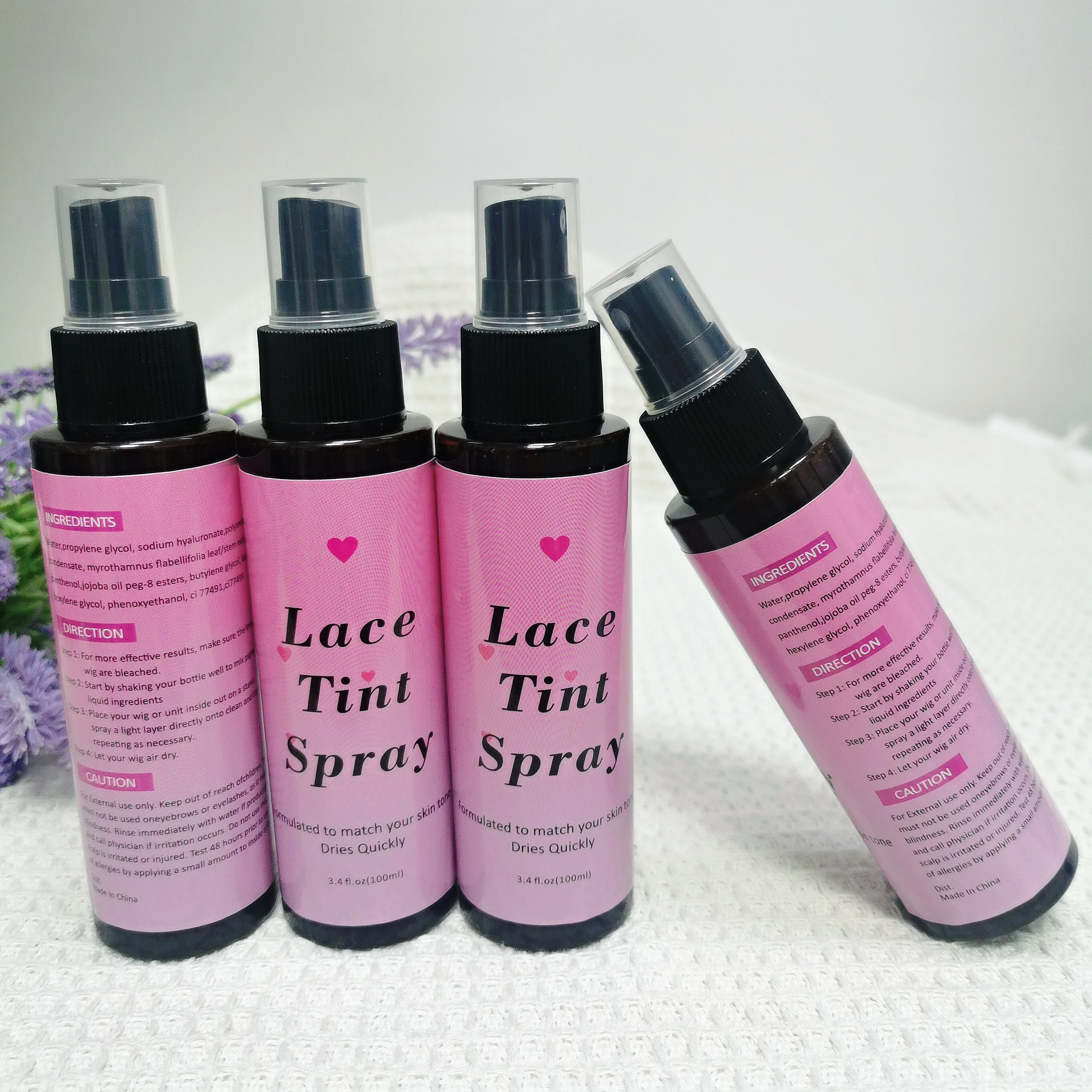 Lace Tint Spray Formulated to match your skin tone  For Closures, Wigs And Closure Front 100Ml  Dark  Middle and Light Brown