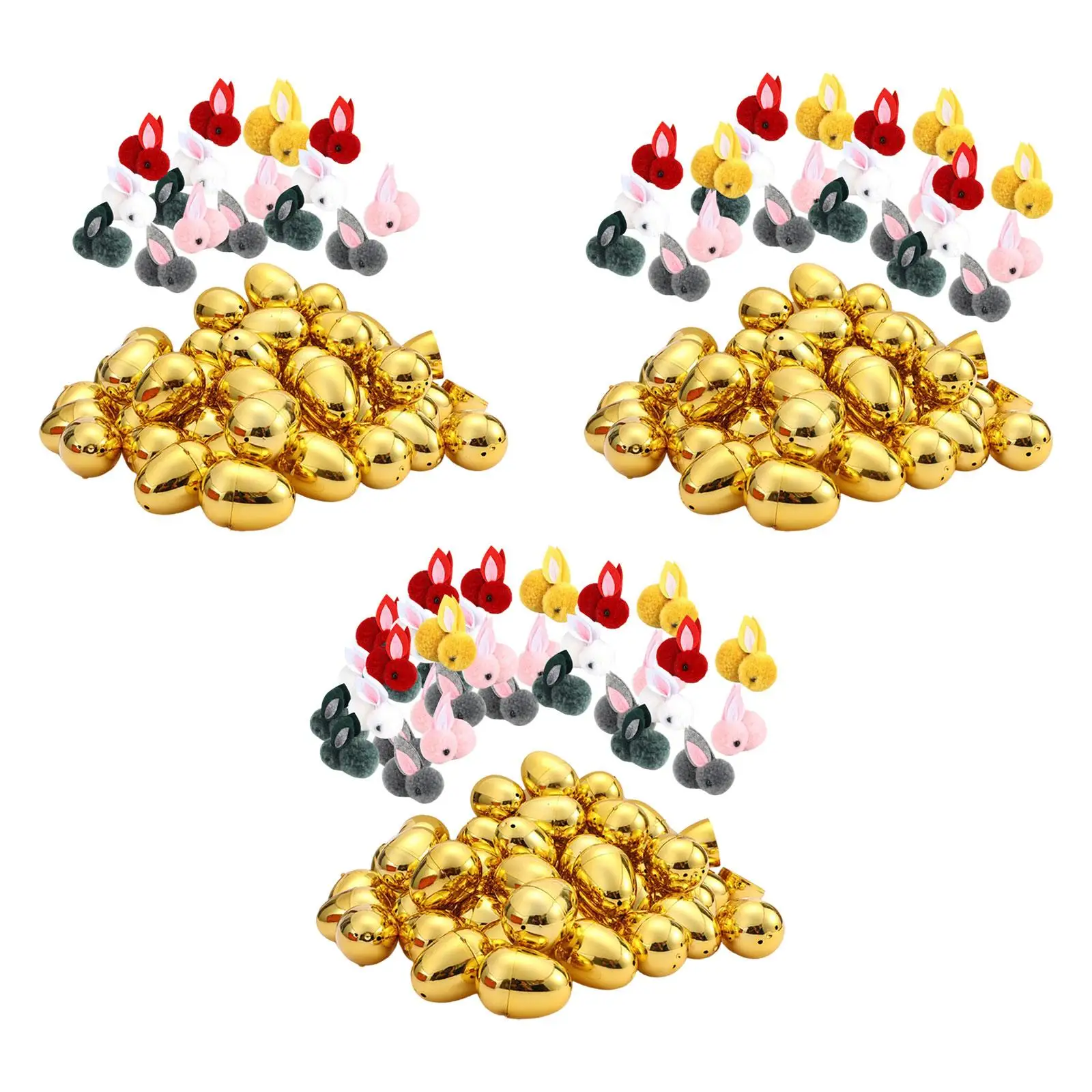 Huevos de Pascua dorados, rellenos de regalos sin rellenos recargables para árboles de Navidad, recuerdos de fiesta, premios en el aula, decoraciones de actividades de empresa