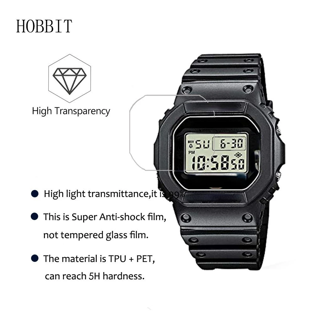 3PACK Nano Explosion-proof Screen Protector For Casio DW5600 DW5610 Sport Watch HD Clear Anti-Scratch LCD Film DW5600 DW5610