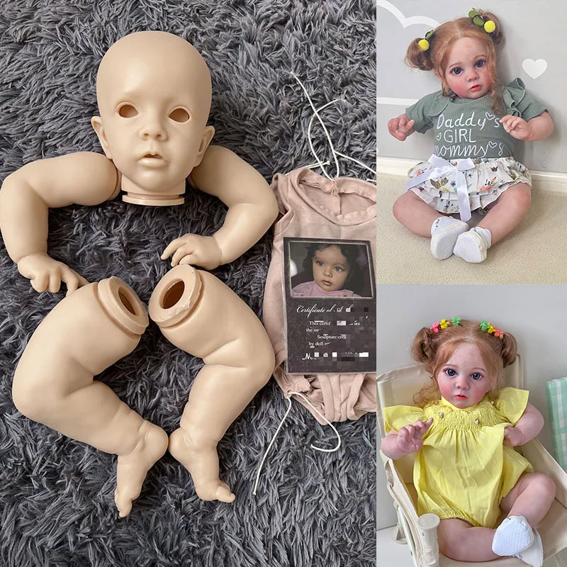 23inch Missy Reborn Doll Kit Unfinished Doll Parts with Cloth Body and Eyes and COA included Fresh Color Blank Doll Kit