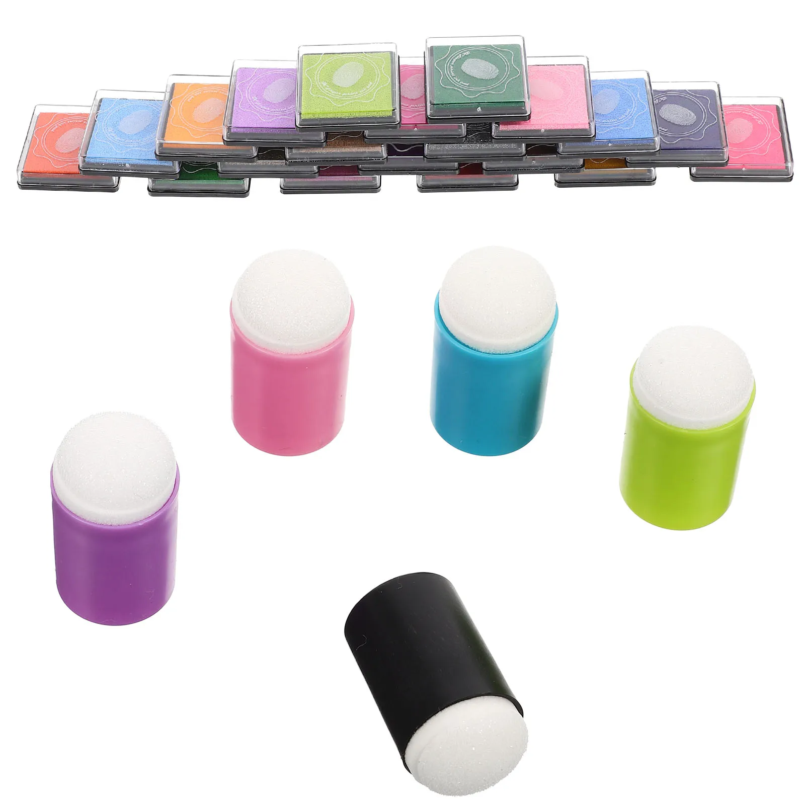

Plastic Sponge Painting Tools Set Kids Art Class Craft Activities Seal Finger Cover Ink Daubers Applicator Toy