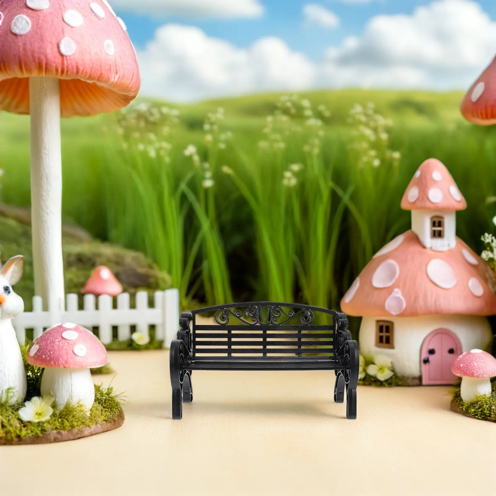 

2Pcs Mini Bench Ornament Exquisite Plastic Miniature Bench for Fairy Garden House Living Room Exterior DIY Crafts Decoration