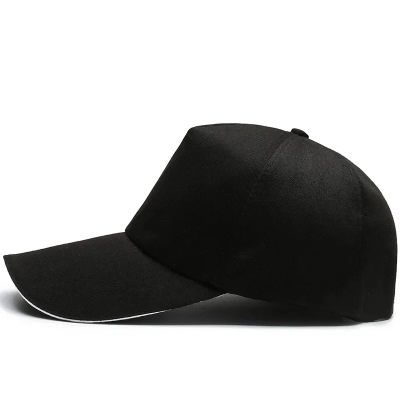 Gorra de béisbol de 100% algodón para hombre y mujer, sombrero de sol sólido, diseño propio, gorras al aire libre con botón de Metal, sombrero