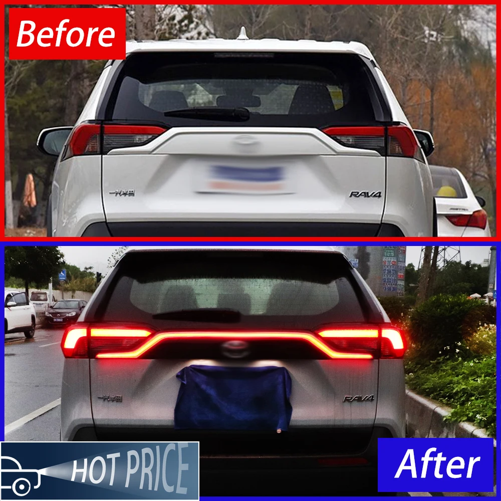 For Toyota RAV4 2020-2025 Auto Back Lamps Assembly Upgrade High Quality New Style Dynamic Car LED Through Taillights Accessories