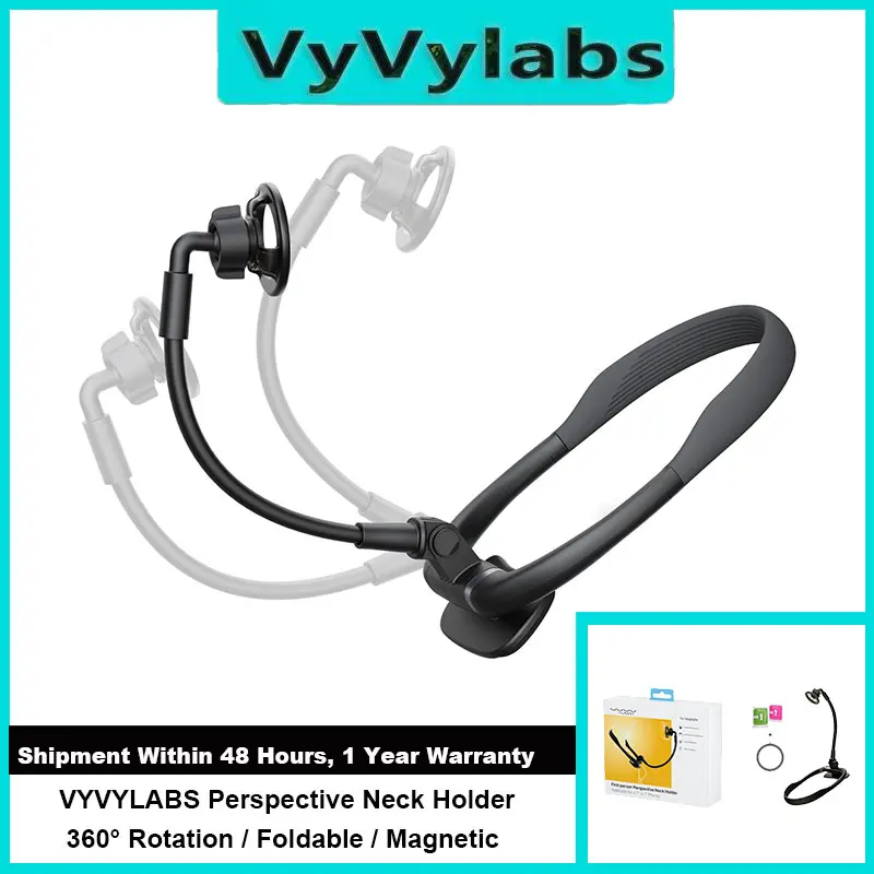 

Vyvylabs Phone Holder 360° Rotation Mount Adjustable Strap Neck Hands-Free For Cooking First-person Perspective Neck Holder
