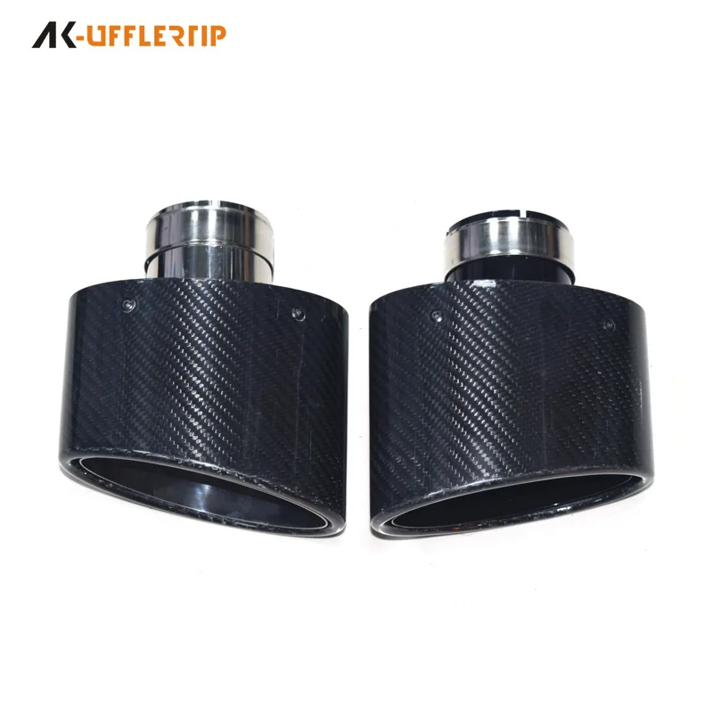 

Suitable for Car exhaust pipe tail throat modified carbon fiber double-layer oval large-mouth black tail throat can be customize