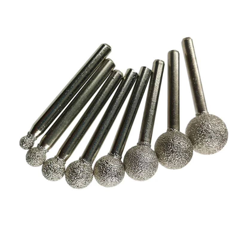 1 pcs diamond ball grinding head 6mm shank diameter electroplated blade coarse sand grinding rod 36 mesh metal stone grinding