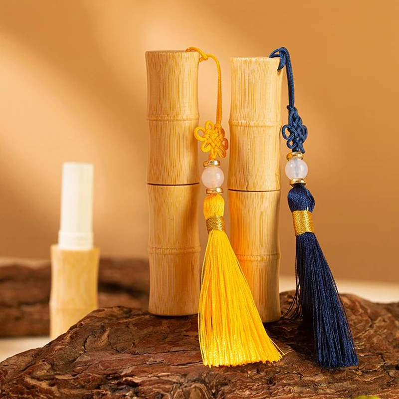 

1 шт. бамбуковый тюбик для губной помады с кисточками, дополнительная упаковка для бальзама для губ, многоразовый пустой контейнер для губ «сделай сам», пустая бутылка, упаковочный контейнер