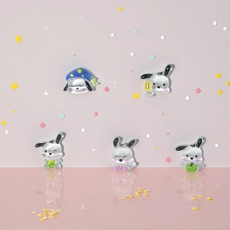 100 szt. Zestaw do zdobienia paznokci Pochacco - 3D Mini Cartoon Charms z żywicy do manicure Kawaii DIY