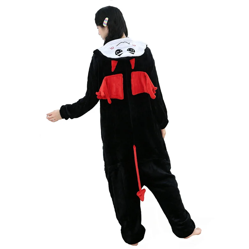 

Long Sleeve One-piece Pajamas Kigurumi Cartoon Daemon with Wings Cosplay Costume Sleepwear for Men and Women Homewear Jumpsuit