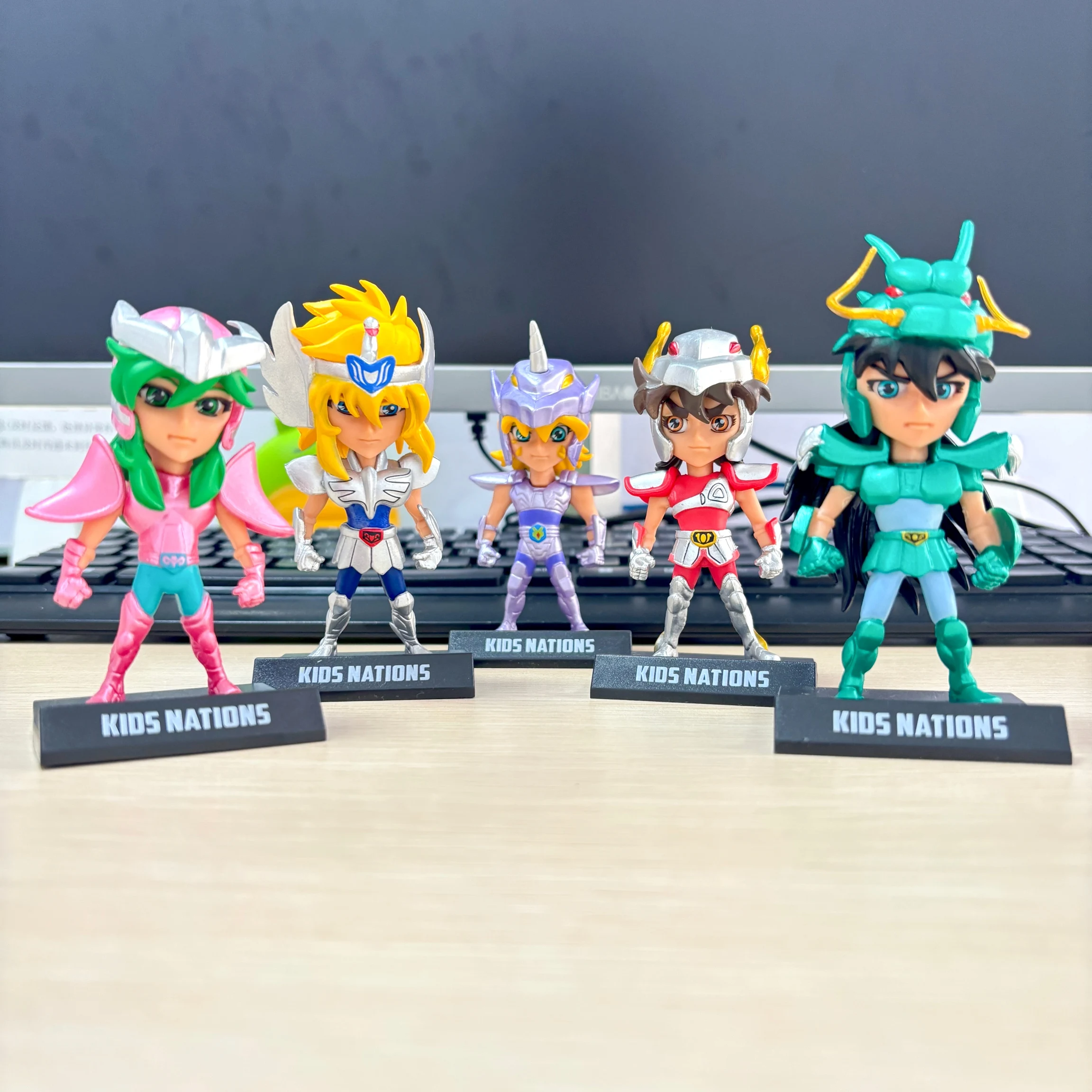 5Pcs/Set 9-10cm Gold Saint Seiya Knights of The Zodiac Action Figure PVC Statue Model Anime Desktop Car Decor Home Ornament Gift