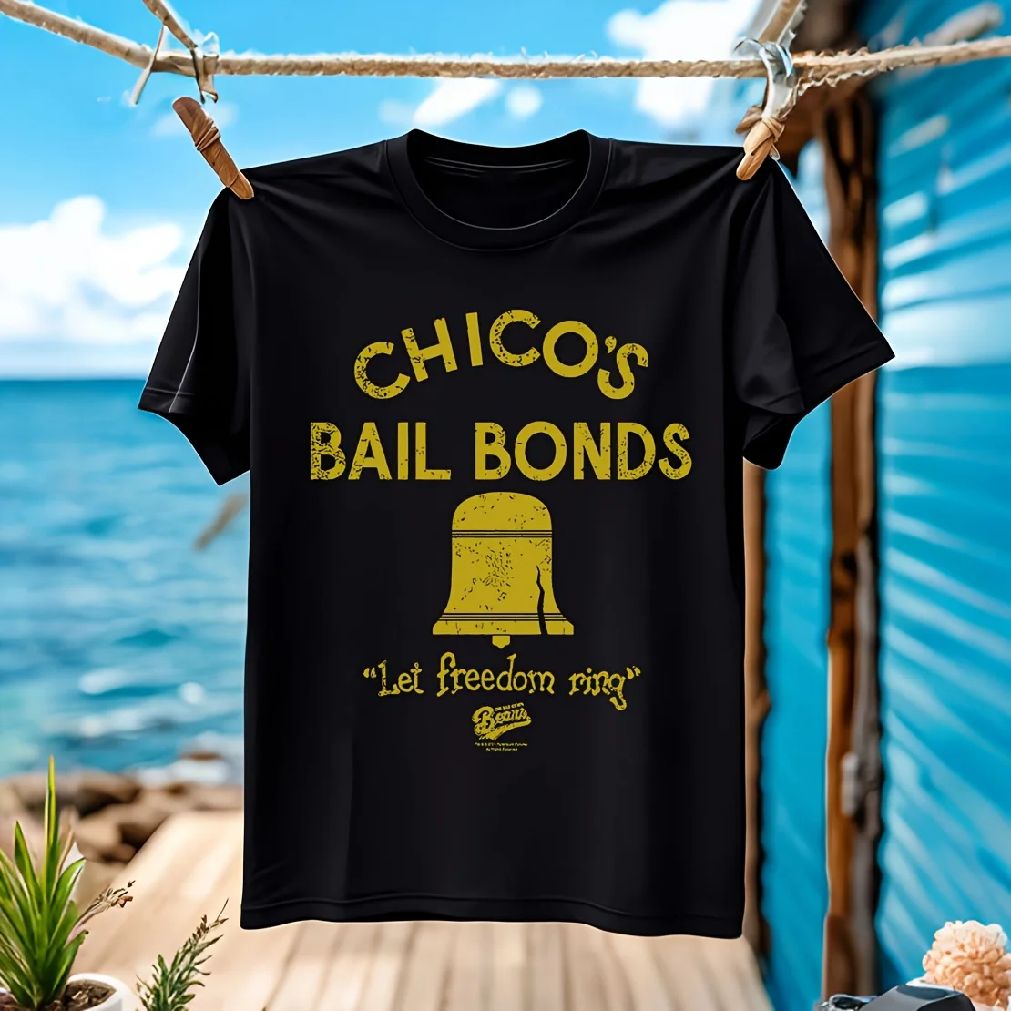 

Мужская футболка The Bad News Bears Chicos Bail Bonds, 100% хлопок, повседневная, дышащая, удобная, для активного отдыха, широкий размер