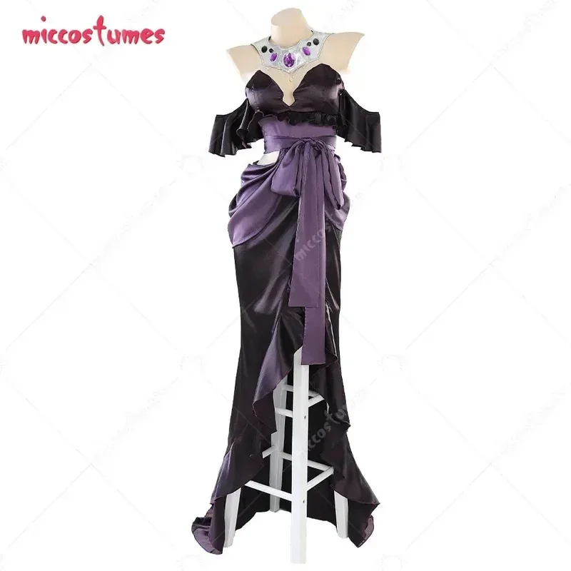 

Women's Albedo Cosplay Costume Deep V Off-shoulder Evening Dress Set with Gloves