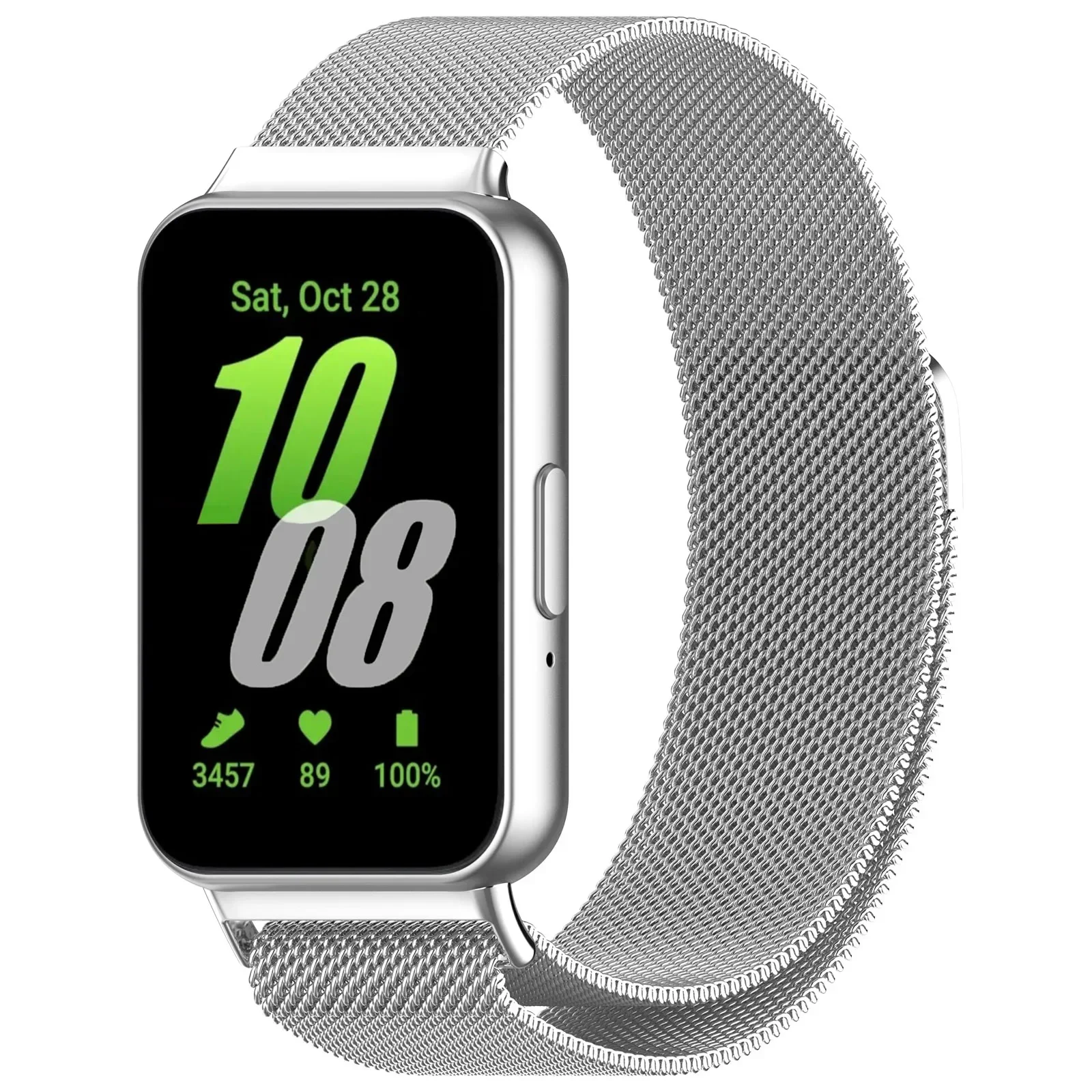 Milanese Loop Strap for Samsung Galaxy Fit 3 Stainless Steel Magnetic Bracelet for Samsung Fit 3 Replacement Metal Wristband