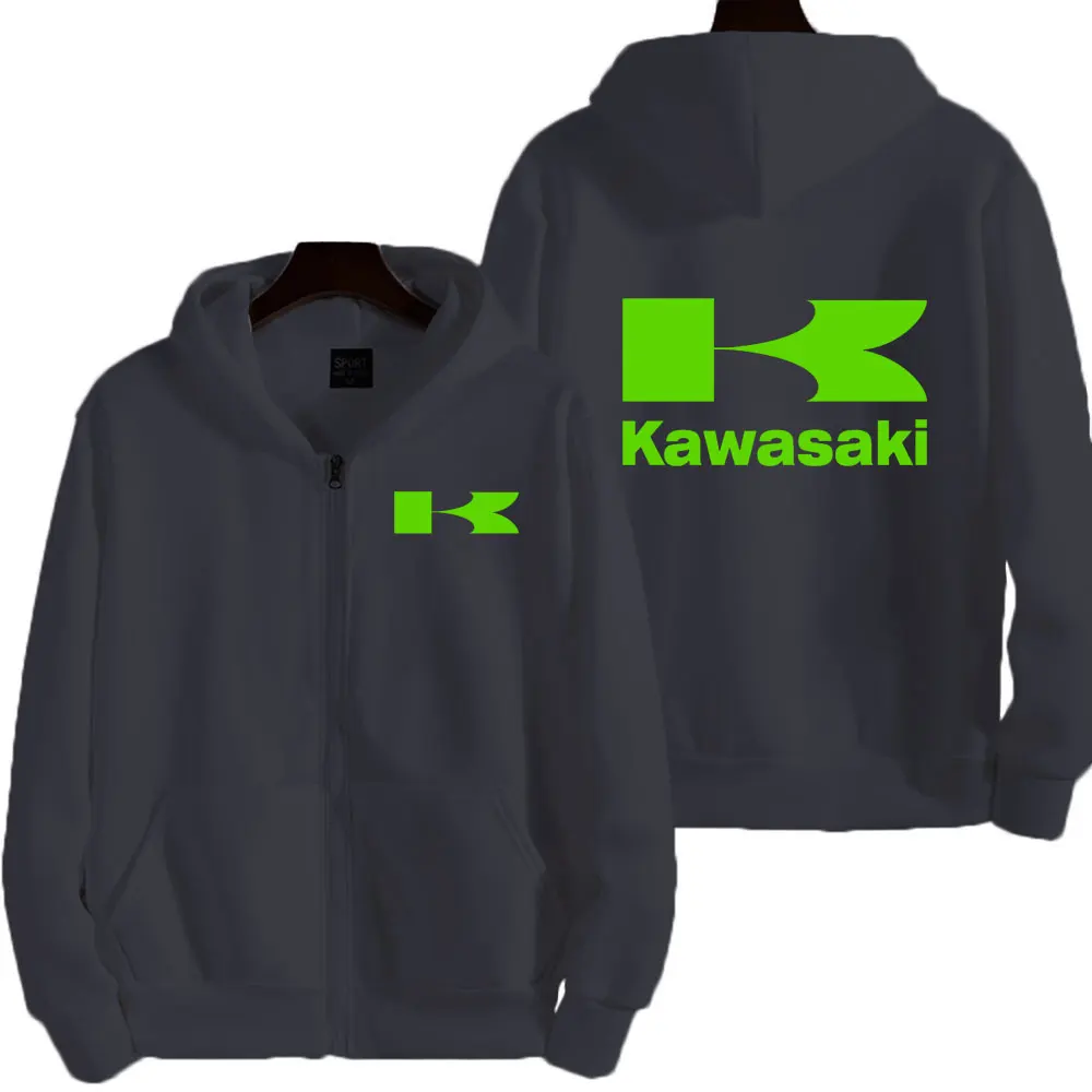 Kawasaki Racing Team Logo Męska bluza z kapturem na zamek Wiosna Jesień Moda Męska bluza oversize 2024 Nowa sportowa kurtka damska Płaszcze