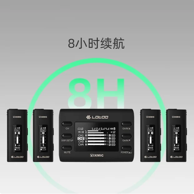Lotoo-mixmic 1〜4つのワイヤレスマイク、タイムコード録音、双方向制御、ワイヤレスネットワーク
