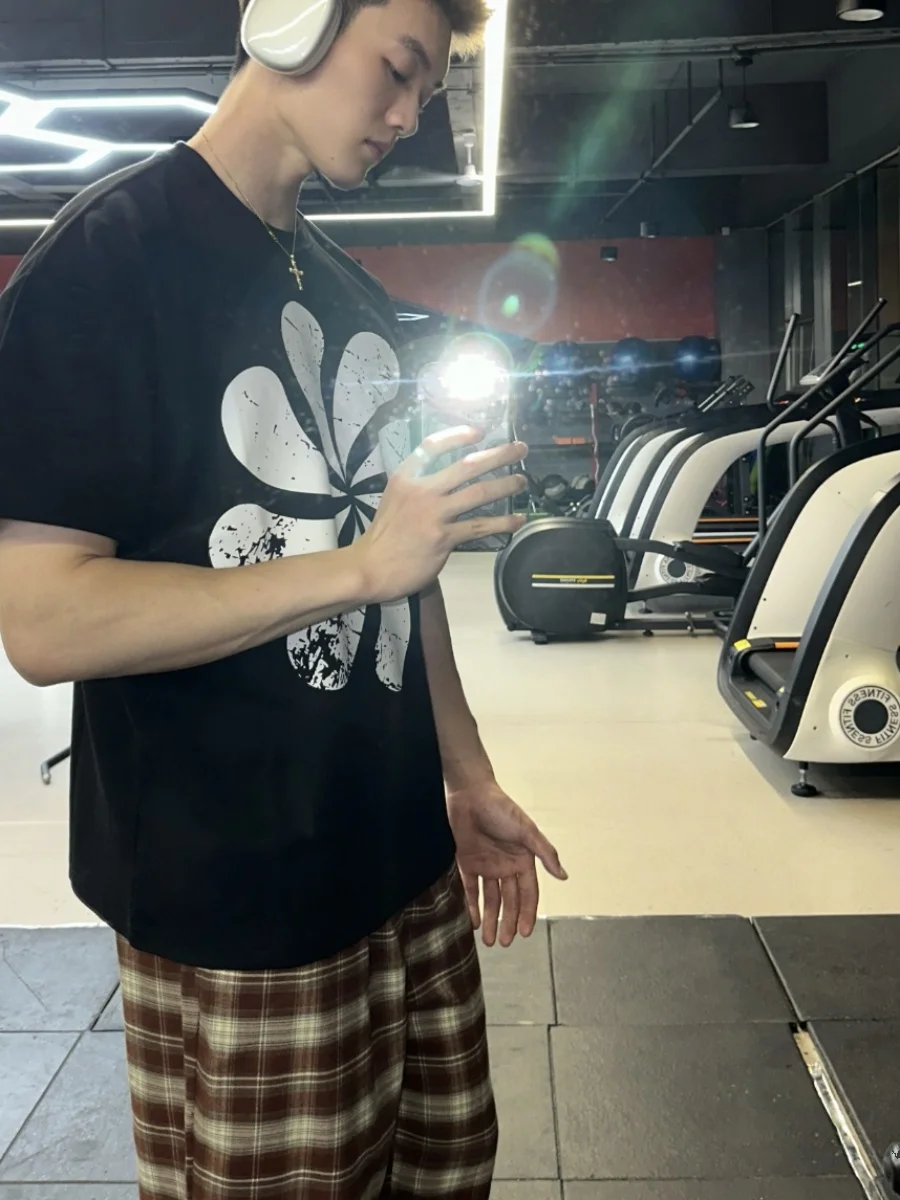 

American Retro Plaid Straight Leg Wide Leg Pants Men Women Casual Daily Loose Fit Long Pants Couples Youth Faion