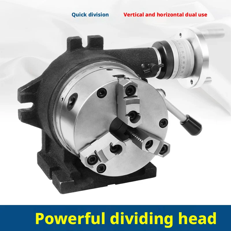 CS-6 6inch Universal Milling Machine Indexing Head, Fast and Easy Three Jaw Chuck Rotation, Vertical and Horizontal Use